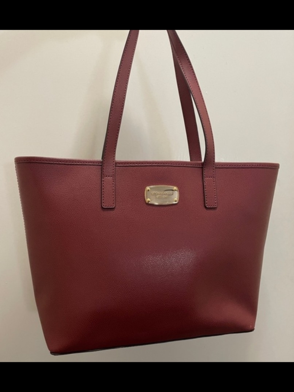 NWOT Michael Kors Burgundy Tote Bag with Gold Hardware